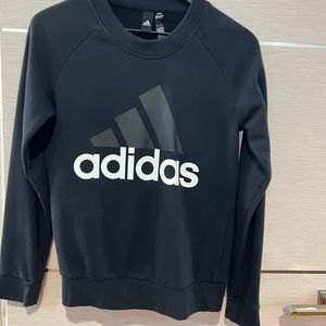 Black adidas sweatshirt with logo on the back.